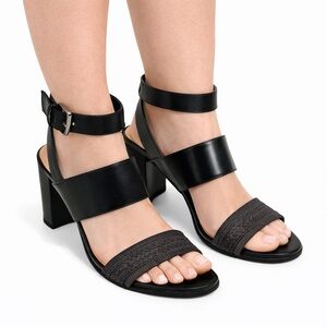 Size 10 Nine West Women’s Black Pinto Heels Pumps Strappy Sandals